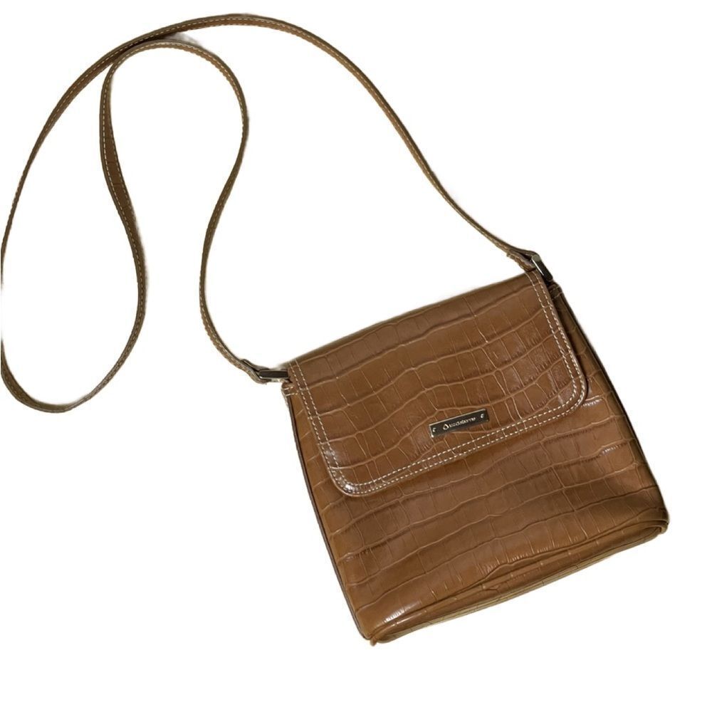 Liz Claiborne Small Brown Faux Leather Crossbody Bag